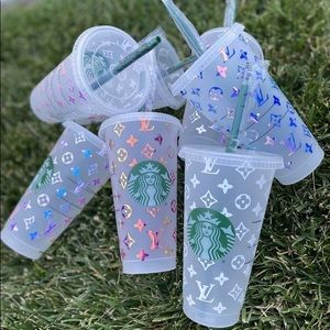 CUSTOM Starbucks Cup Metallic Reusable Cold Cups